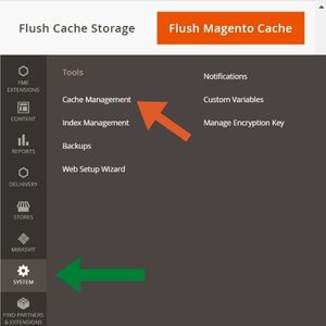 How to flush magento cache management