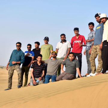 Axis team at sand dunes