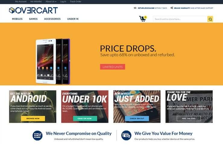 Unboxed eCommerce Website For Overcart